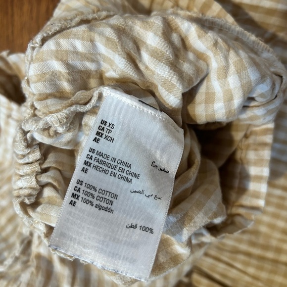 Wide Leg Gingham Pants in Cream - Picture 7 of 10